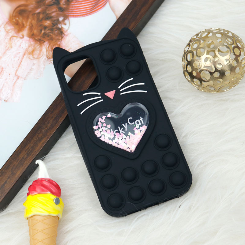 قاب اورجینال سیلیکونی آکواریومی Lucky Cat پاپیتی iPhone 11
