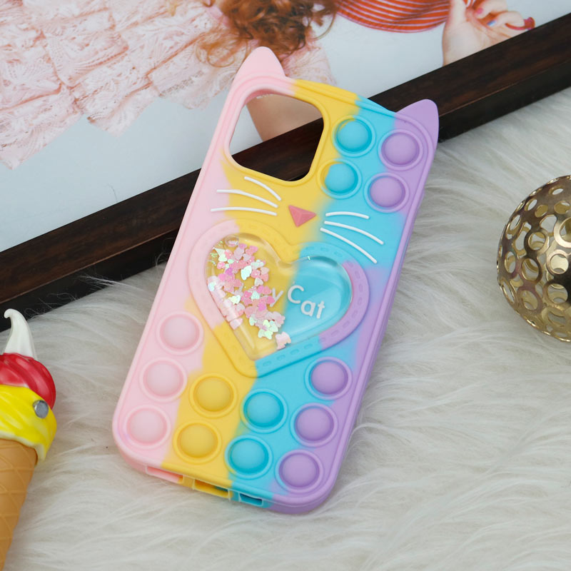 قاب اورجینال سیلیکونی آکواریومی Lucky Cat پاپیتی iPhone 12 Pro