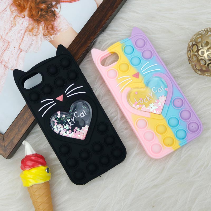 قاب اورجینال سیلیکونی آکواریومی Lucky Cat پاپیتی iPhone 7/8