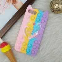 قاب اورجینال سیلیکونی آکواریومی Lucky Cat پاپیتی iPhone 7 Plus / 8 Plus رنگین کمانی