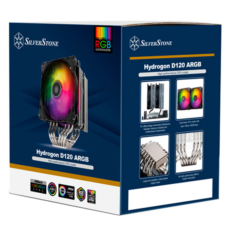 فن خنک کننده CPU سیلوراستون SilverStone Hydrogon D120 ARGB