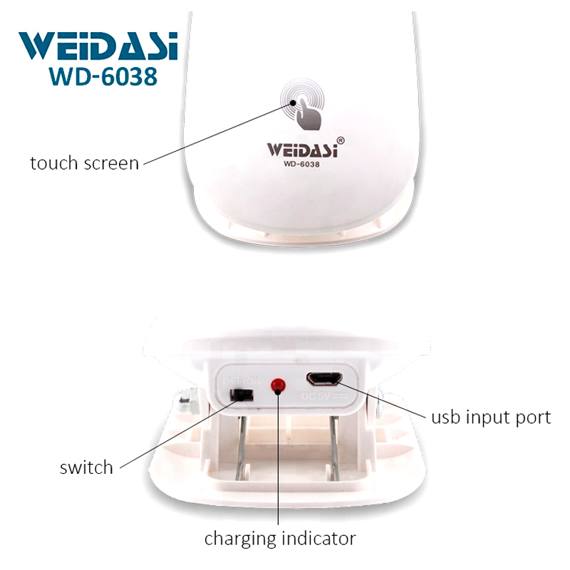 چراغ مطالعه شارژی ویداسی Weidasi WD-6038