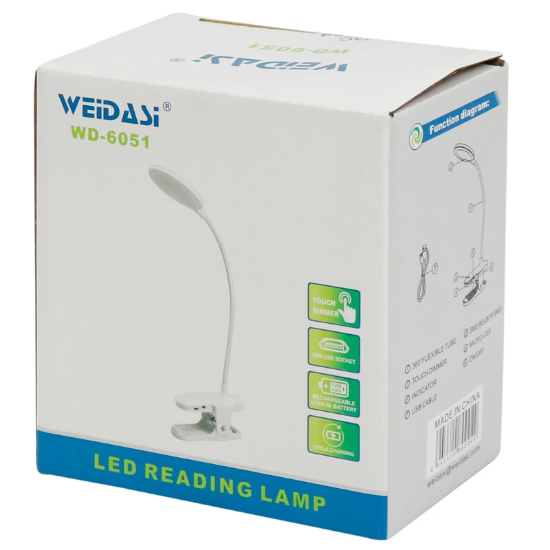 چراغ مطالعه شارژی ویداسی Weidasi WD-6051