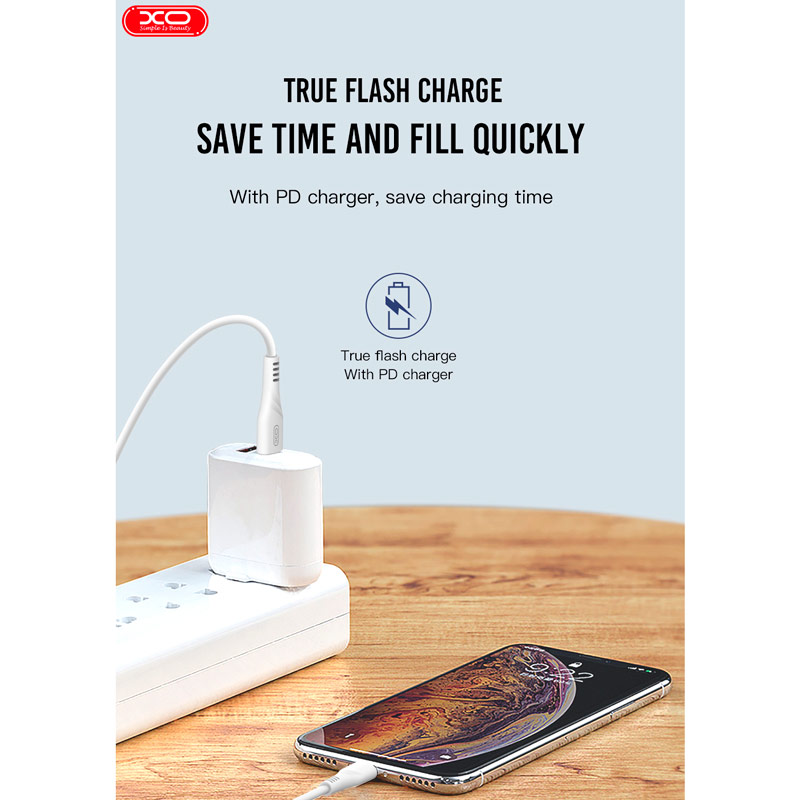 کابل تبدیل فست شارژ XO XO-NB123 Type-C to Lightning 2A PD 18W 1m