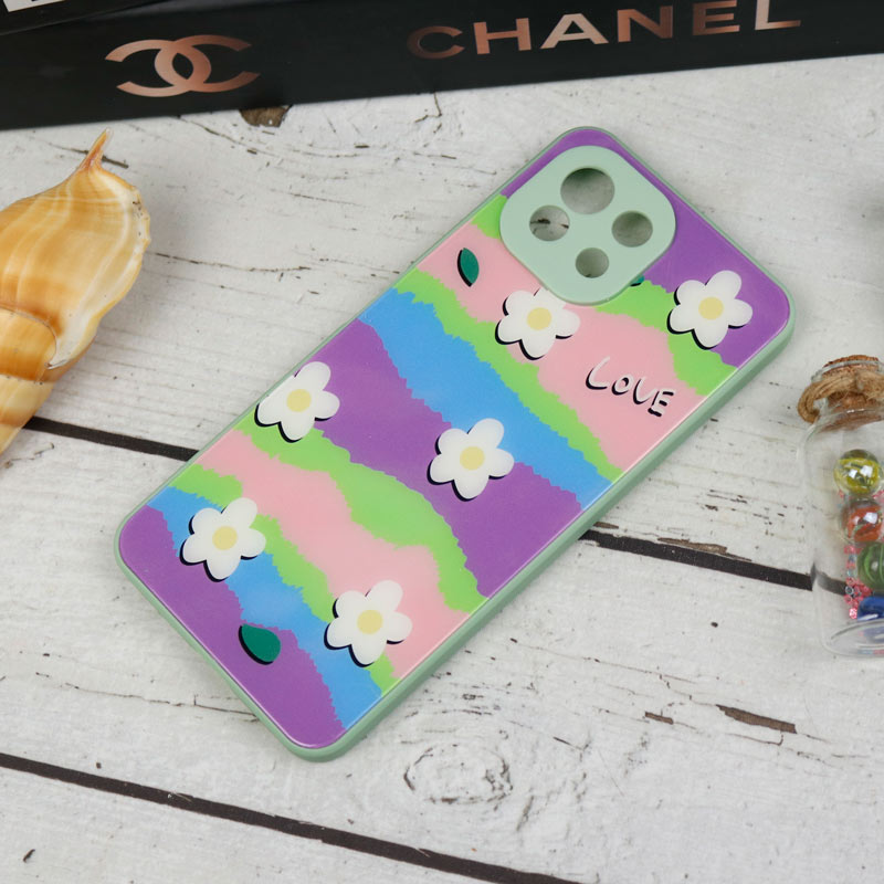 قاب طرحدار پشت گلسی محافظ لنزدار Xiaomi Mi 11 Lite