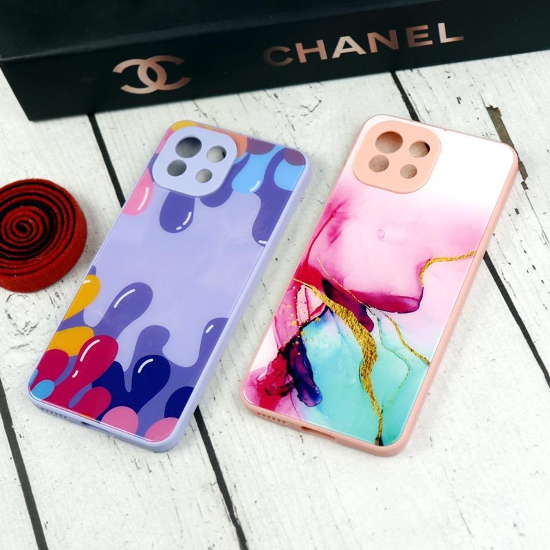 قاب طرحدار پشت گلسی محافظ لنزدار Xiaomi Mi 11 Lite