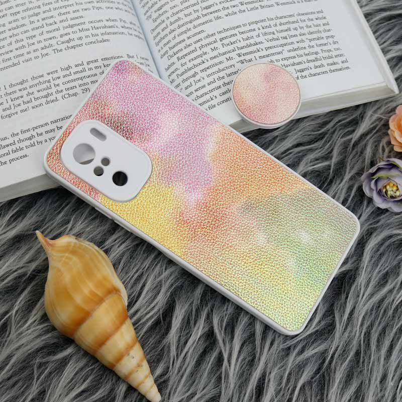 قاب چرمی هولوگرامی پاپ سوکت دار Xiaomi Poco F3 سفید