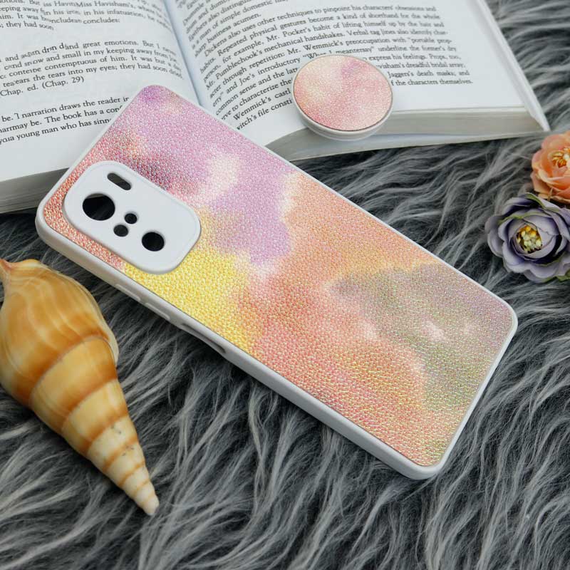 قاب چرمی هولوگرامی پاپ سوکت دار Xiaomi Poco F3 سفید