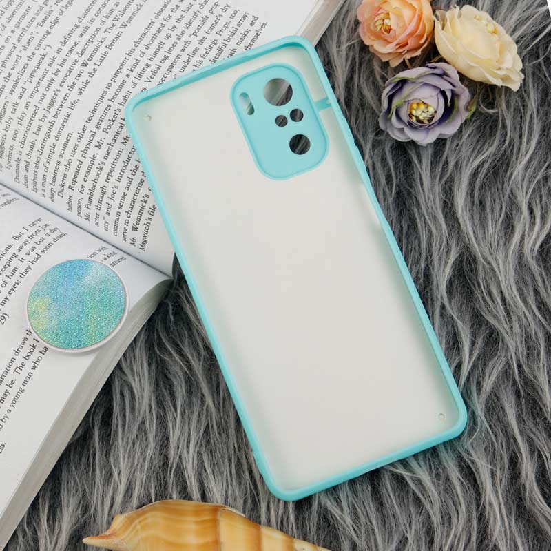 قاب چرمی هولوگرامی پاپ سوکت دار Xiaomi Poco F3 سبز آبی