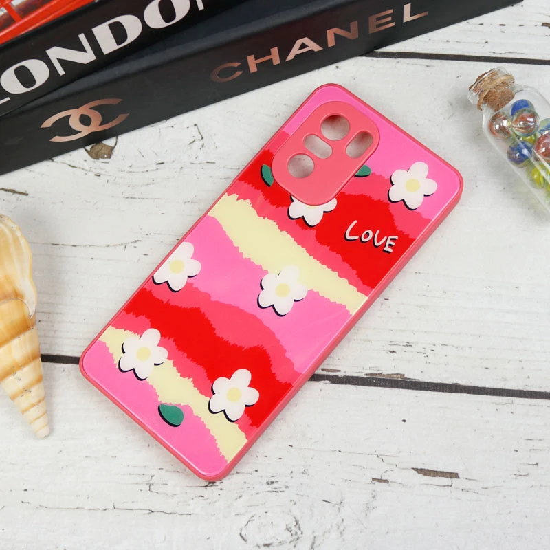 قاب طرحدار پشت گلسی محافظ لنزدار Xiaomi Poco F3