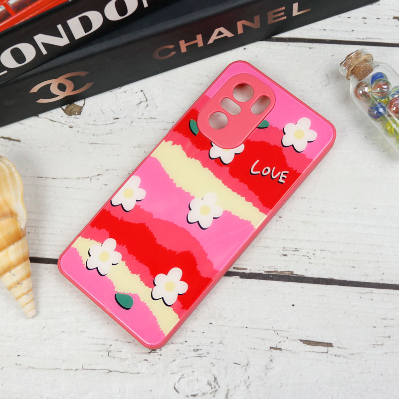 قاب طرحدار پشت گلسی محافظ لنزدار Xiaomi Poco F3
