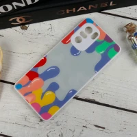 قاب طرحدار پشت گلسی محافظ لنزدار Xiaomi Poco F3