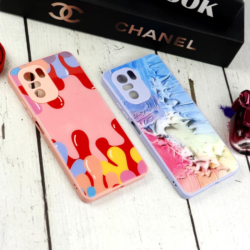 قاب طرحدار پشت گلسی محافظ لنزدار Xiaomi Poco F3