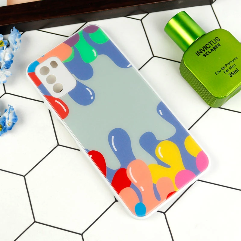 قاب طرحدار پشت گلسی محافظ لنزدار Xiaomi Poco M3