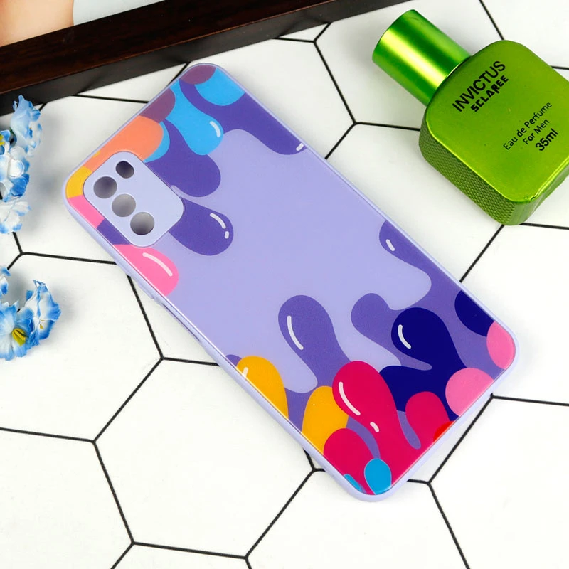 قاب طرحدار پشت گلسی محافظ لنزدار Xiaomi Poco M3
