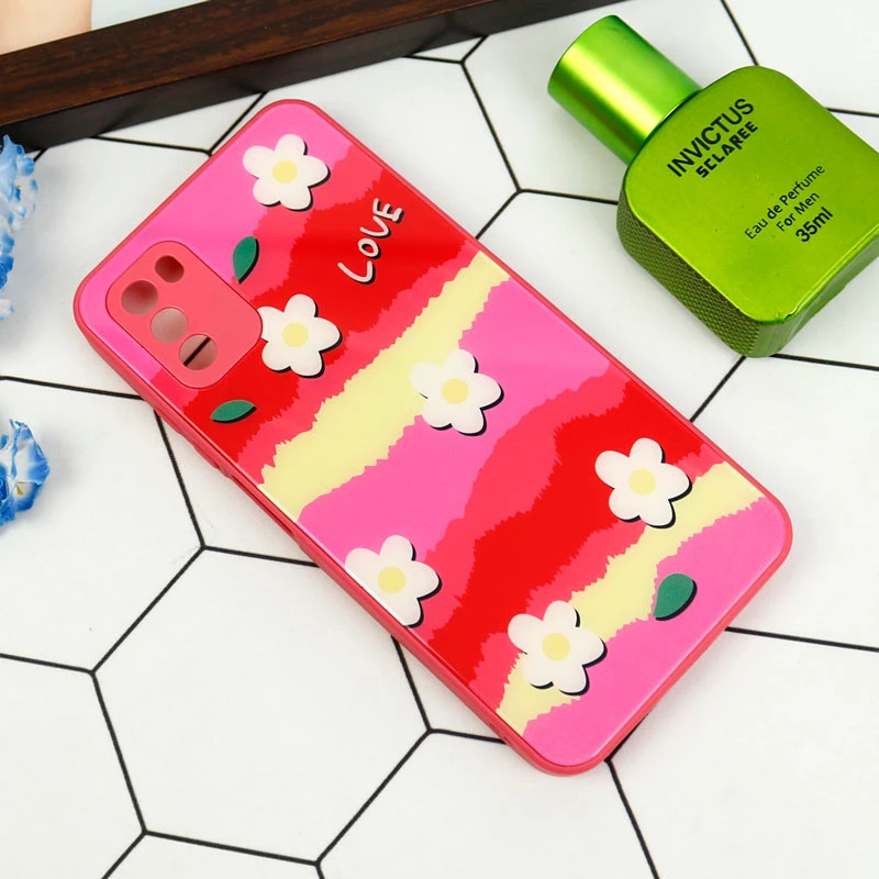 قاب طرحدار پشت گلسی محافظ لنزدار Xiaomi Poco M3