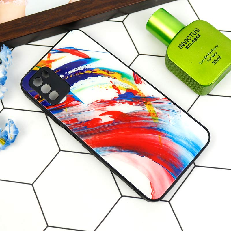 قاب طرحدار پشت گلسی محافظ لنزدار Xiaomi Poco M3
