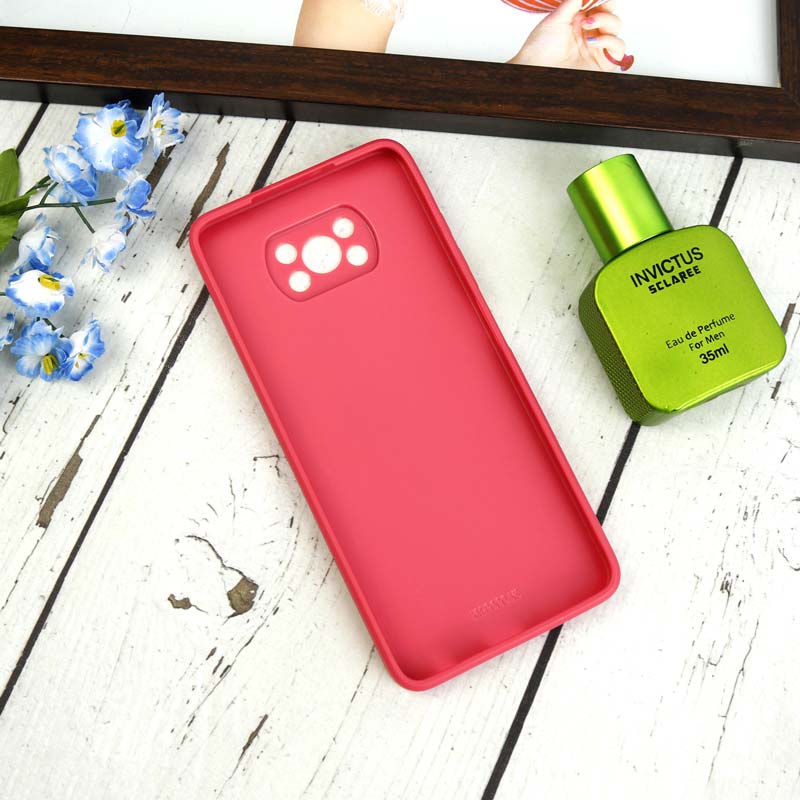 قاب طرحدار پشت گلسی محافظ لنزدار Xiaomi Poco X3