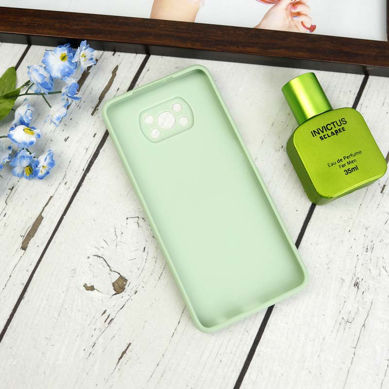 قاب طرحدار پشت گلسی محافظ لنزدار Xiaomi Poco X3