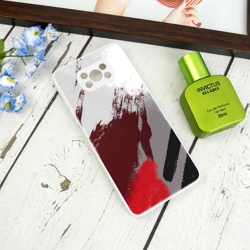 قاب طرحدار پشت گلسی محافظ لنزدار Xiaomi Poco X3