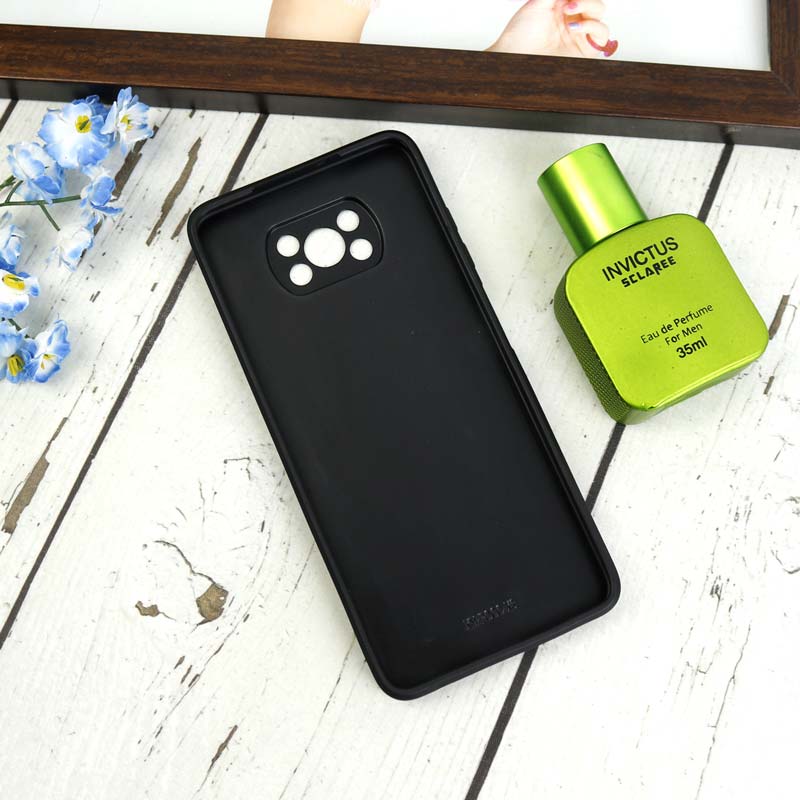 قاب طرحدار پشت گلسی محافظ لنزدار Xiaomi Poco X3