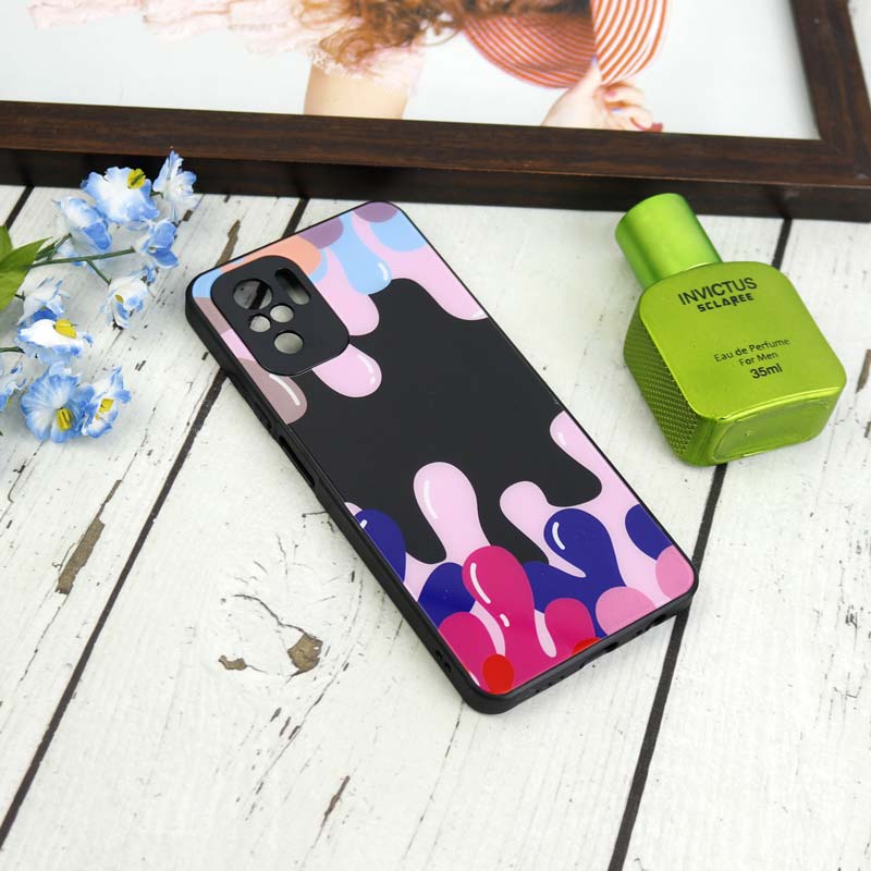قاب طرحدار پشت گلسی محافظ لنزدار Xiaomi Redmi Note 10 / Note 10s