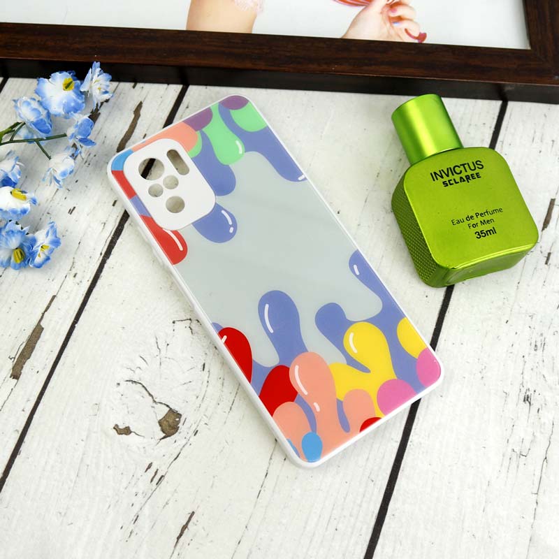 قاب طرحدار پشت گلسی محافظ لنزدار Xiaomi Redmi Note 10 / Note 10s
