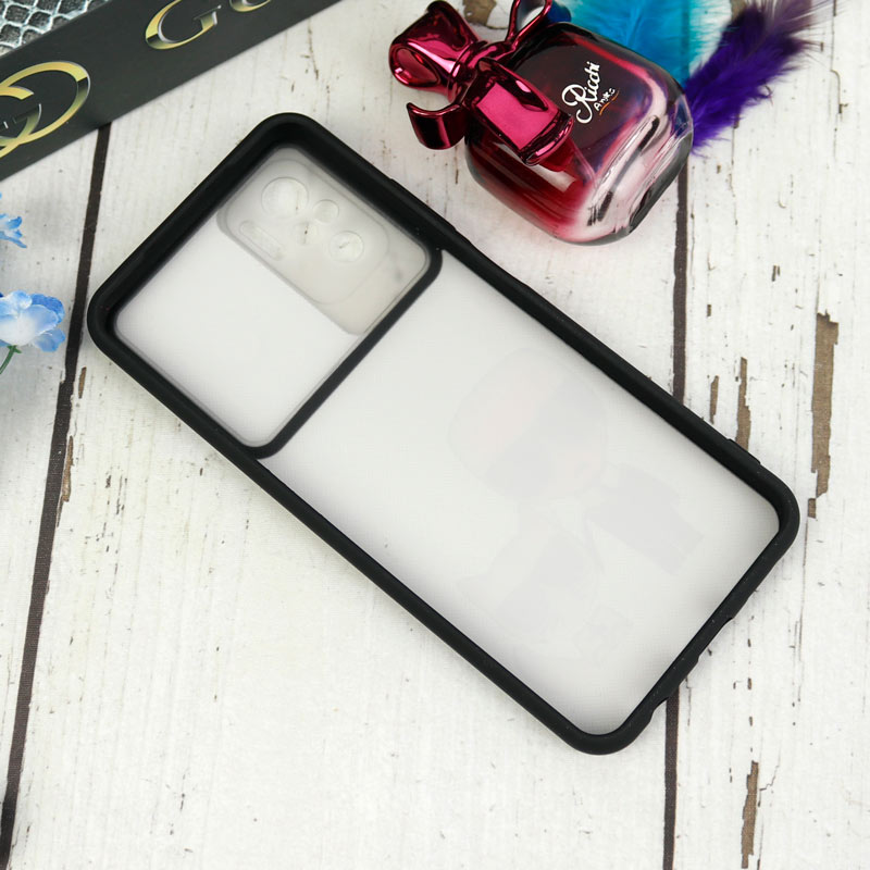 قاب طرحدار محافظ لنزدار کشویی + پاپ سوکت طرح Boss Cat شیائومی Redmi Note 10 / Note 10s سری C