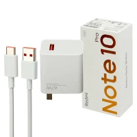 شارژر دیواری فست شارژ Xiaomi Redmi Note 10 Pro 3A QC3 PD 67W سرجعبه + کابل Type-C و جعبه گوشی