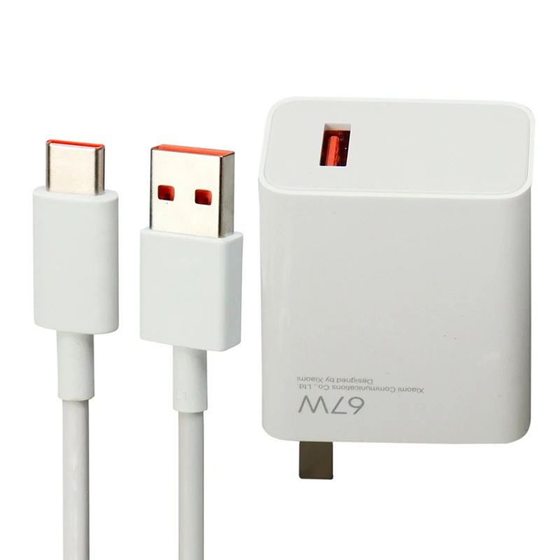 شارژر دیواری فست شارژ Xiaomi Redmi Note 10 Pro 3A QC3 PD 67W سرجعبه + کابل Type-C و جعبه گوشی