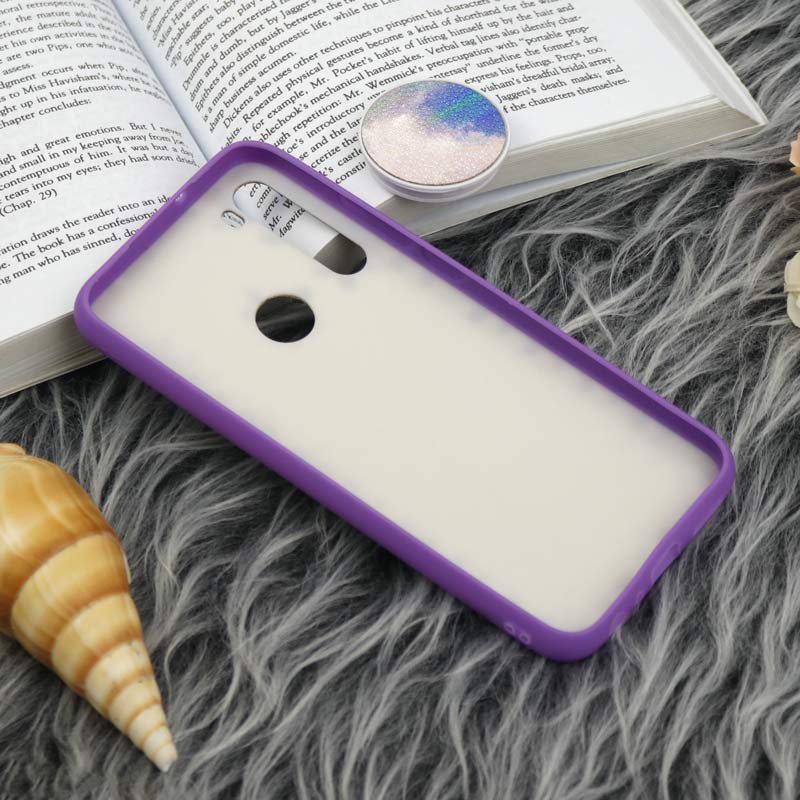 قاب چرمی هولوگرامی پاپ سوکت دار Xiaomi Redmi Note 8 بنفش
