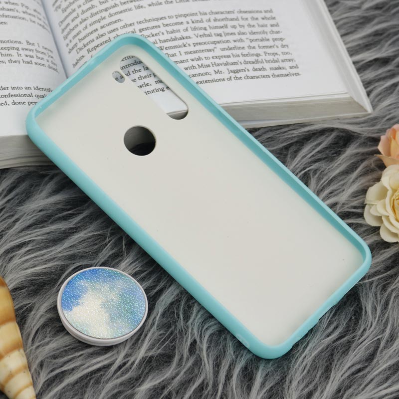 قاب چرمی هولوگرامی پاپ سوکت دار Xiaomi Redmi Note 8 سبز آبی