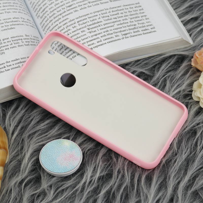 قاب چرمی هولوگرامی پاپ سوکت دار Xiaomi Redmi Note 8 صورتی