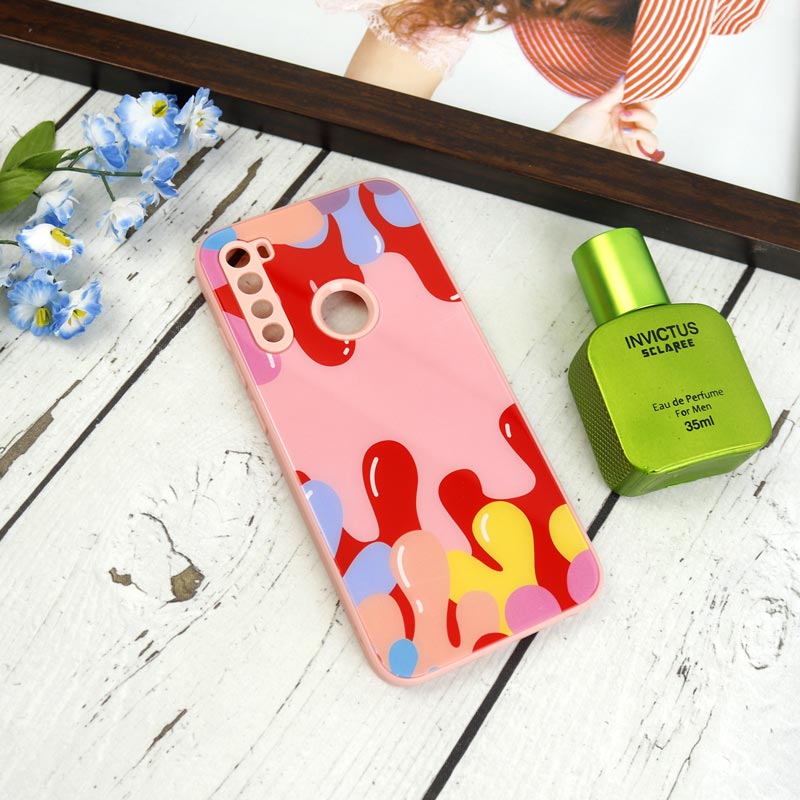 قاب طرحدار پشت گلسی محافظ لنزدار Xiaomi Redmi Note 8