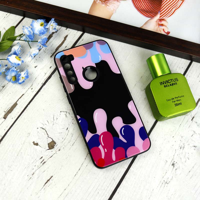 قاب طرحدار پشت گلسی محافظ لنزدار Xiaomi Redmi Note 8