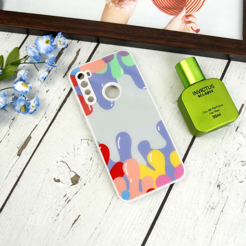 قاب طرحدار پشت گلسی محافظ لنزدار Xiaomi Redmi Note 8