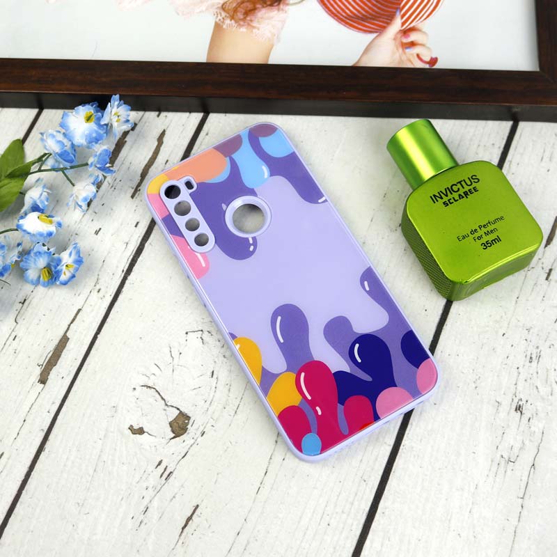 قاب طرحدار پشت گلسی محافظ لنزدار Xiaomi Redmi Note 8
