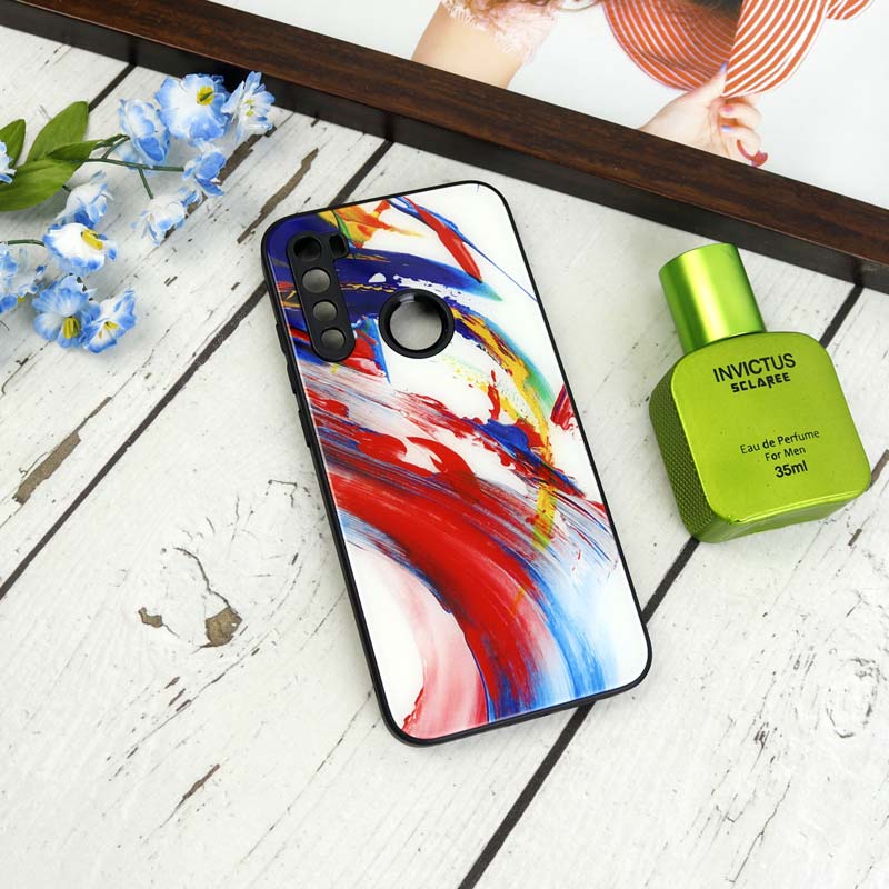 قاب طرحدار پشت گلسی محافظ لنزدار Xiaomi Redmi Note 8