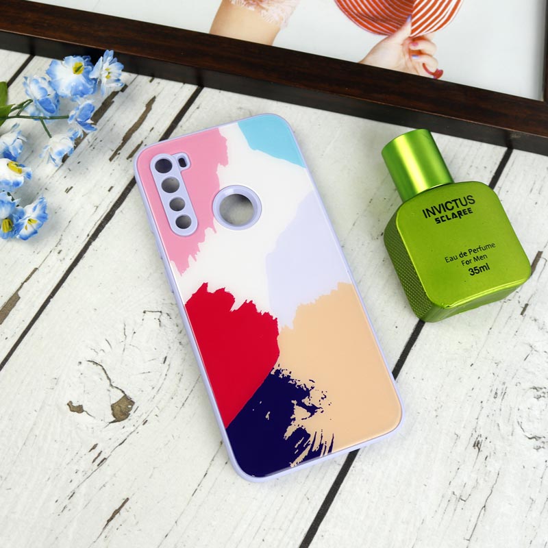 قاب طرحدار پشت گلسی محافظ لنزدار Xiaomi Redmi Note 8