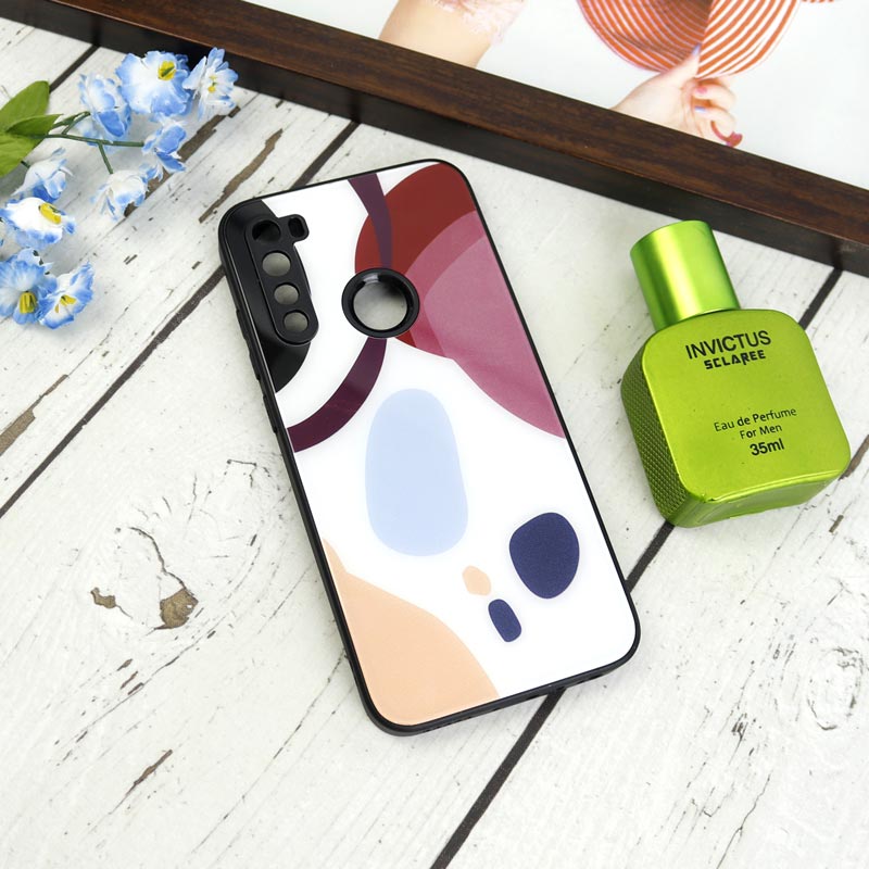 قاب طرحدار پشت گلسی محافظ لنزدار Xiaomi Redmi Note 8