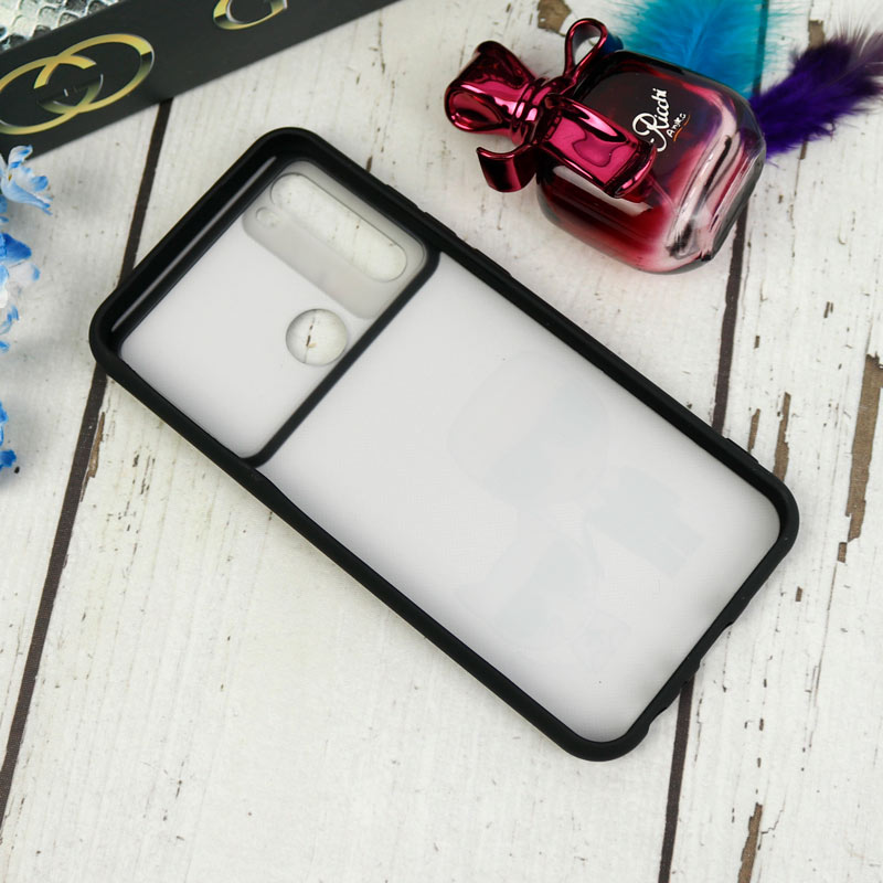 قاب طرحدار محافظ لنزدار کشویی + پاپ سوکت طرح Boss Cat شیائومی Redmi Note 8 سری C