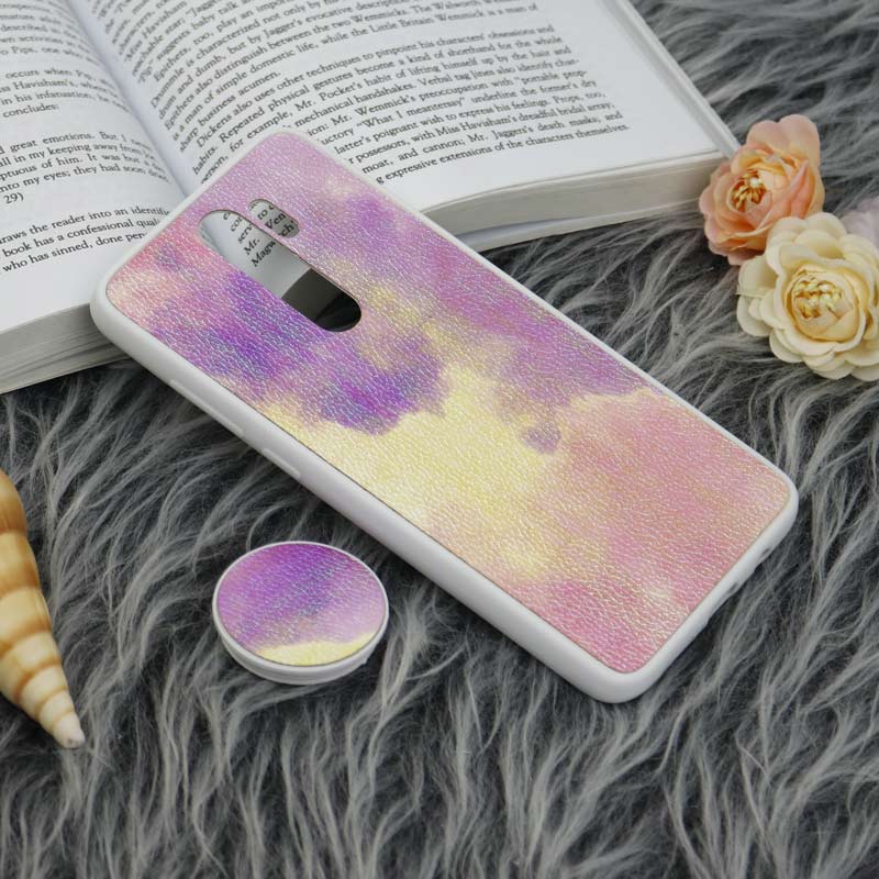 قاب چرمی هولوگرامی پاپ سوکت دار Xiaomi Redmi Note 8 Pro سفید