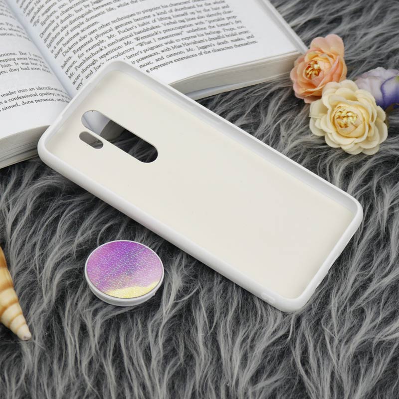 قاب چرمی هولوگرامی پاپ سوکت دار Xiaomi Redmi Note 8 Pro سفید