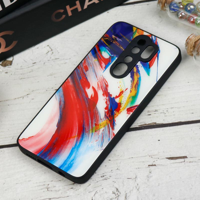 قاب طرحدار پشت گلسی محافظ لنزدار Xiaomi Redmi Note 8 Pro
