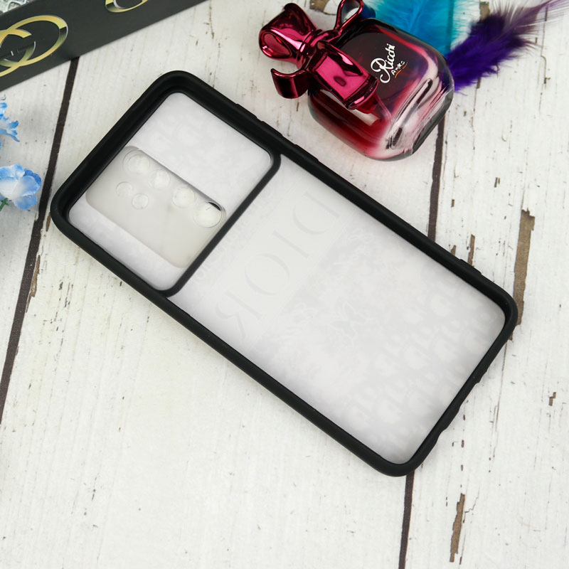 قاب طرحدار محافظ لنزدار کشویی + پاپ سوکت طرح Dior قرمز شیائومی Redmi Note 8 Pro سری C