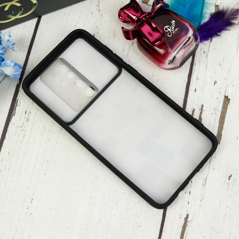قاب طرحدار محافظ لنزدار کشویی + پاپ سوکت طرح Adidas شیائومی Redmi Note 8 Pro سری C