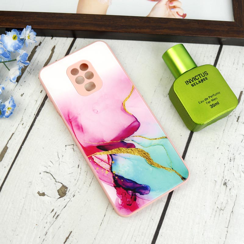 قاب طرحدار پشت گلسی محافظ لنزدار Xiaomi Redmi Note 9s / Note 9 Pro