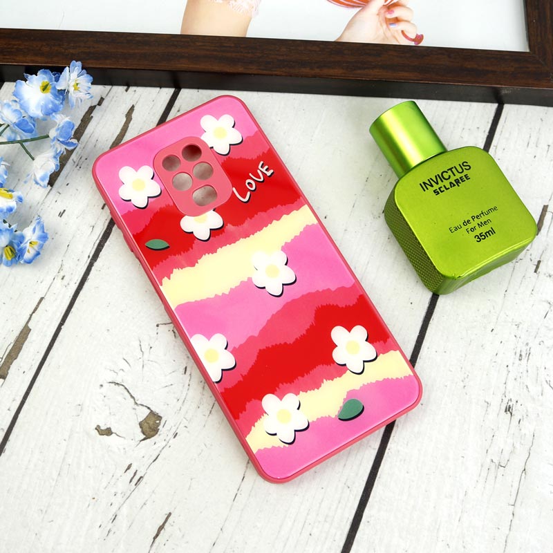 قاب طرحدار پشت گلسی محافظ لنزدار Xiaomi Redmi Note 9s / Note 9 Pro
