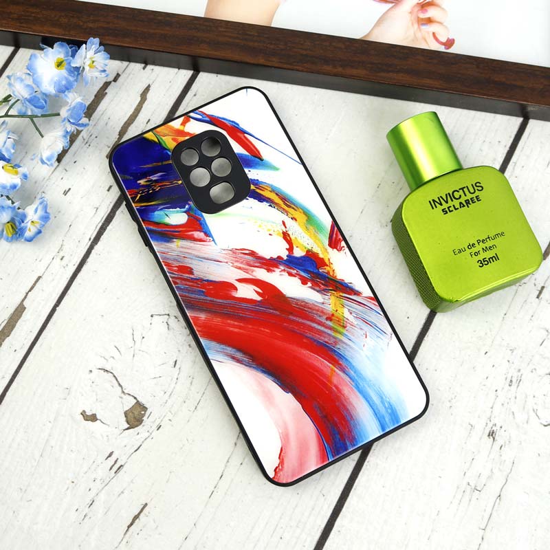 قاب طرحدار پشت گلسی محافظ لنزدار Xiaomi Redmi Note 9s / Note 9 Pro