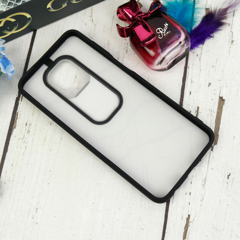 قاب طرحدار محافظ لنزدار کشویی + پاپ سوکت طرح سنگی مشکی شیائومی Redmi Note 9s / Note 9 Pro سری C